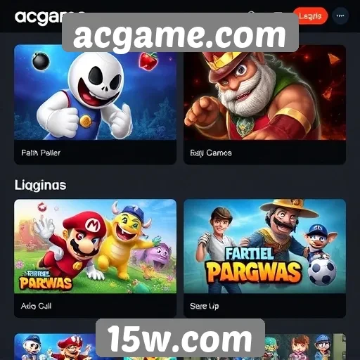 Principais categorias de jogos disponíveis em acgame.com